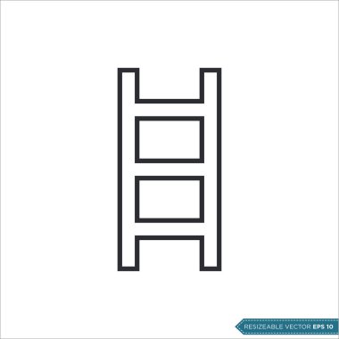 Basit Merdiven Simgesi Vektör Şablonu Çizim Tasarımı