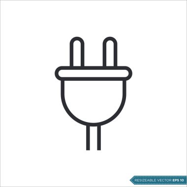 Eklenti Kablo Simgesi Vektör Şablonu tasarımı