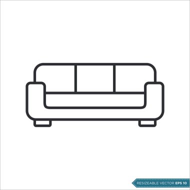 Koltuk Koltuğu Simgesi Vektör Şablonu Çizim Tasarımı