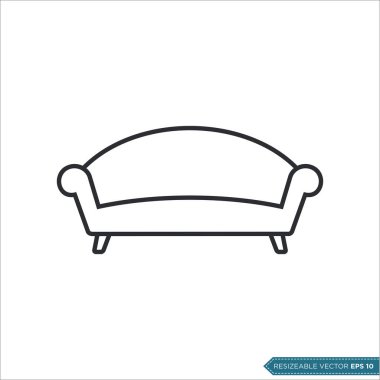 Koltuk Koltuğu Simgesi Vektör Şablonu Çizim Tasarımı