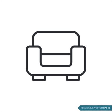 Koltuk Koltuğu Simgesi Vektör Şablonu Çizim Tasarımı