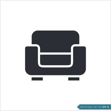 Koltuk Koltuğu Simgesi Vektör Şablonu Çizim Tasarımı