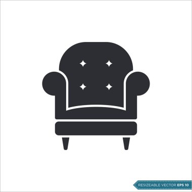 Koltuk Koltuğu Simgesi Vektör Şablonu Çizim Tasarımı