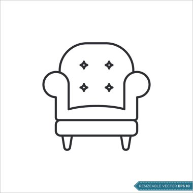 Koltuk Koltuğu Simgesi Vektör Şablonu Çizim Tasarımı