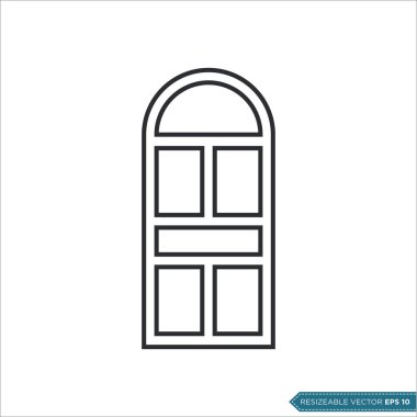 Kapı Simgesi Vektör Şablonu İllüstrasyon Tasarımı EPS 10