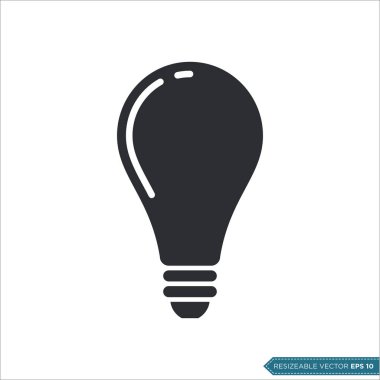 Ampul Lambası Simge Vektör Şablonu Çizim Tasarımı