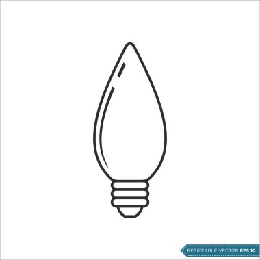 Ampul Lambası Simgesi Vektör Şablonu Resmetme Tasarımı