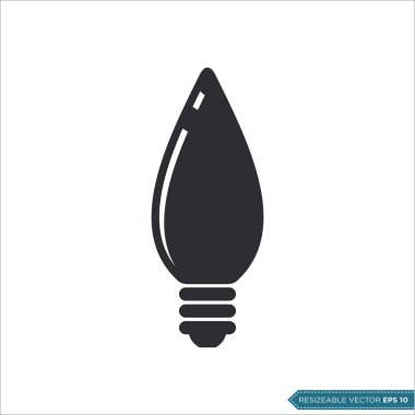 Ampul Lambası Simgesi Vektör Şablonu Resmetme Tasarımı