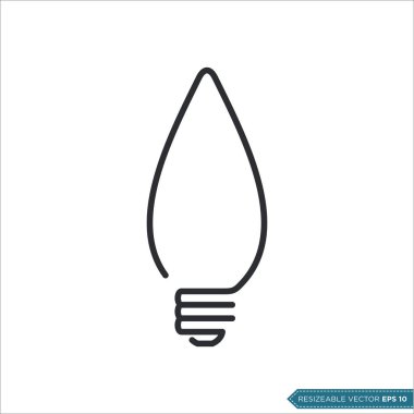 Ampul Lambası Simgesi Vektör Şablonu Resmetme Tasarımı