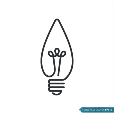 Ampul Lambası Simgesi Vektör Şablonu Resmetme Tasarımı