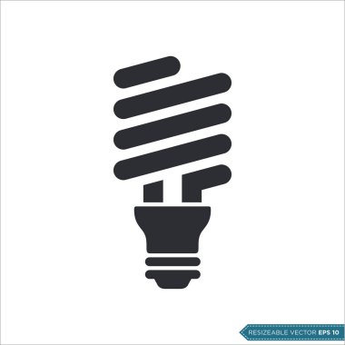 Ekonomik Ampul Simgesi Vektör Şablonu Çizim Tasarımı