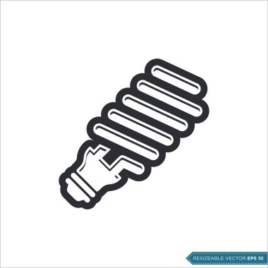 Ekonomik Ampul Simgesi Vektör Şablonu Çizim Tasarımı
