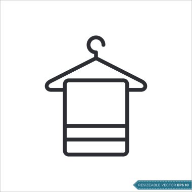 Askı ve Havlu Simgesi Vektör Şablonu