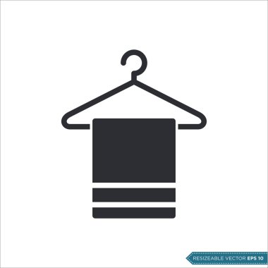 Askı ve Havlu Simgesi Vektör Şablonu