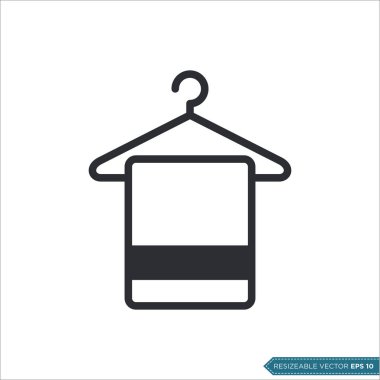 Askı ve Havlu Simgesi Vektör Şablonu