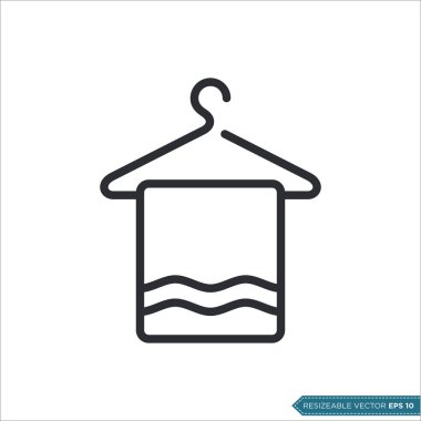 Askı ve Havlu Simgesi Vektör Şablonu