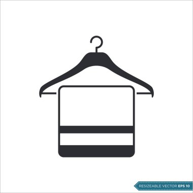 Askı ve Havlu Simgesi Vektör Şablonu