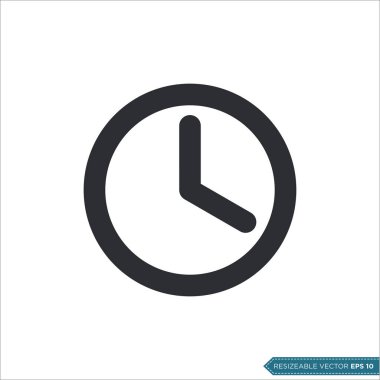 Saat Simgesi Vektör Düz Tasarım İllüstrasyon Tasarımı