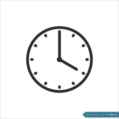 Saat Simgesi Vektör Düz Tasarım İllüstrasyon Tasarımı
