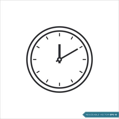 Saat Simgesi Vektör Düz Tasarım İllüstrasyon Tasarımı