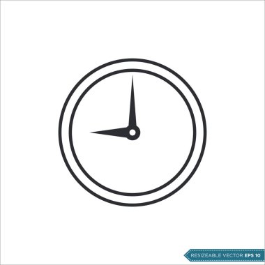 Saat Simgesi Vektör Düz Tasarım İllüstrasyon Tasarımı