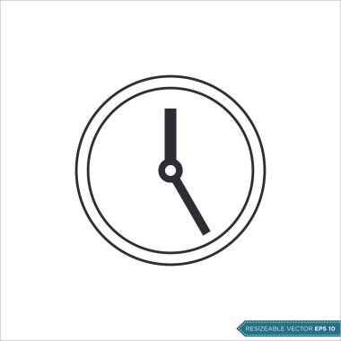 Saat Simgesi Vektör Düz Tasarım İllüstrasyon Tasarımı