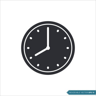 Saat Simgesi Vektör Düz Tasarım İllüstrasyon Tasarımı