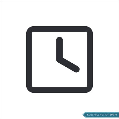 Saat Simgesi Vektör Düz Tasarım İllüstrasyon Tasarımı