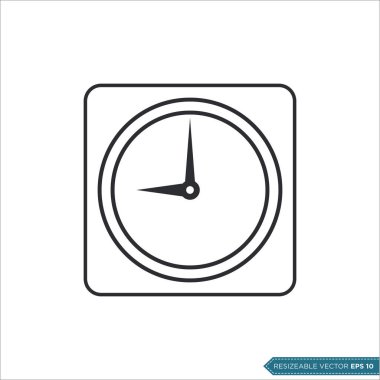 Saat Simgesi Vektör Düz Tasarım İllüstrasyon Tasarımı
