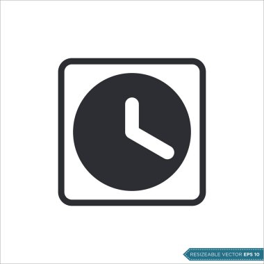 Saat Simgesi Vektör Düz Tasarım İllüstrasyon Tasarımı