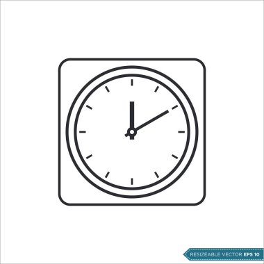 Saat Simgesi Vektör Düz Tasarım İllüstrasyon Tasarımı