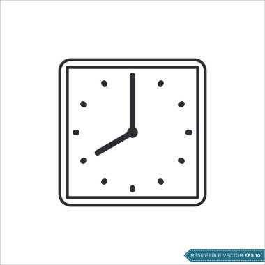 Saat Simgesi Vektör Düz Tasarım İllüstrasyon Tasarımı