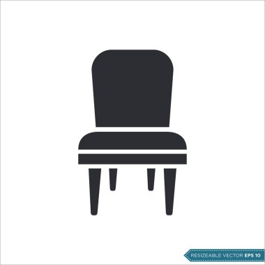 Sandalye Simgesi Vektör Şablonu tasarımı