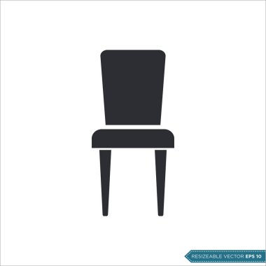 Sandalye Simgesi Vektör Şablonu tasarımı