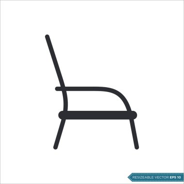Sandalye Simgesi Vektör Şablonu tasarımı