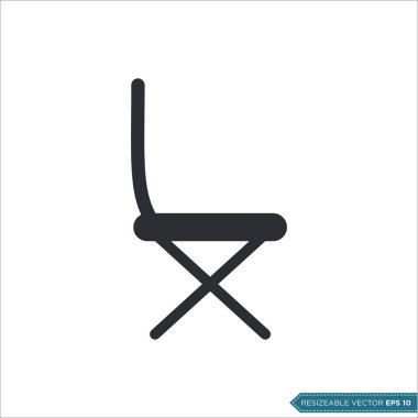 Sandalye Simgesi Vektör Şablonu tasarımı