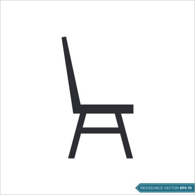 Sandalye Simgesi Vektör Şablonu tasarımı