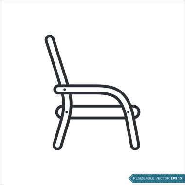Sandalye Simgesi Vektör Şablonu tasarımı