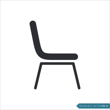 Sandalye Simgesi Vektör Şablonu tasarımı