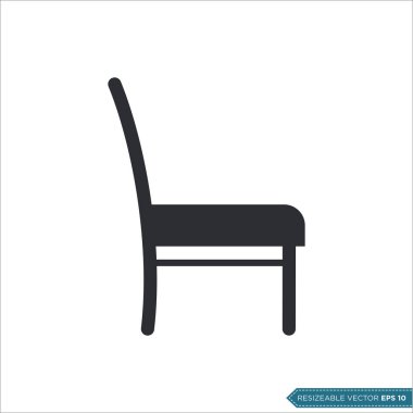 Sandalye Simgesi Vektör Şablonu tasarımı
