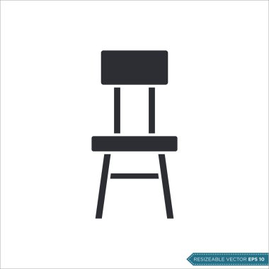 Sandalye Simgesi Vektör Şablonu tasarımı