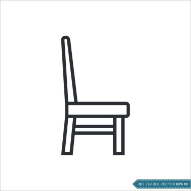 Sandalye Simgesi Vektör Şablonu tasarımı