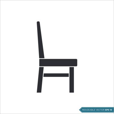 Sandalye Simgesi Vektör Şablonu tasarımı