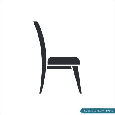Sandalye Simgesi Vektör Şablonu tasarımı