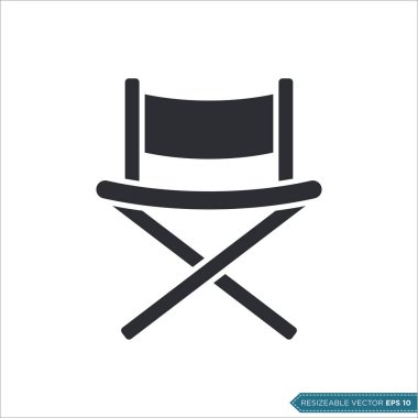 Sandalye Simgesi Vektör Şablonu tasarımı