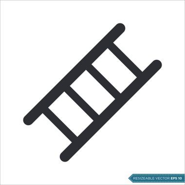 Merdiven Simgesi Vektör Şablonu Çizim Tasarımı