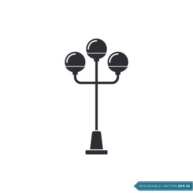 Dekoratif Park Lambası Simge Vektör Şablonu Çizim Tasarımı
