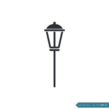 Dekoratif Park Lambası Simge Vektör Şablonu Çizim Tasarımı