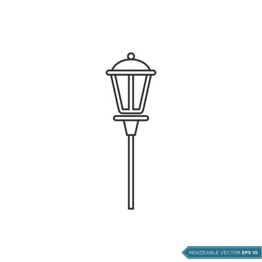 Dekoratif Park Lambası Simge Vektör Şablonu Çizim Tasarımı