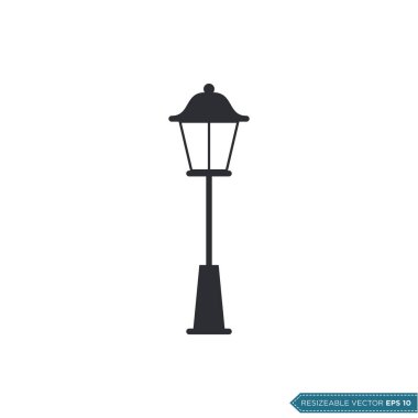 Dekoratif Park Lambası Simge Vektör Şablonu Çizim Tasarımı
